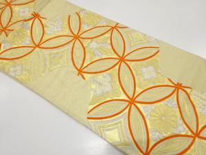 アンティーク　花七宝模様織り出し袋帯（材料）